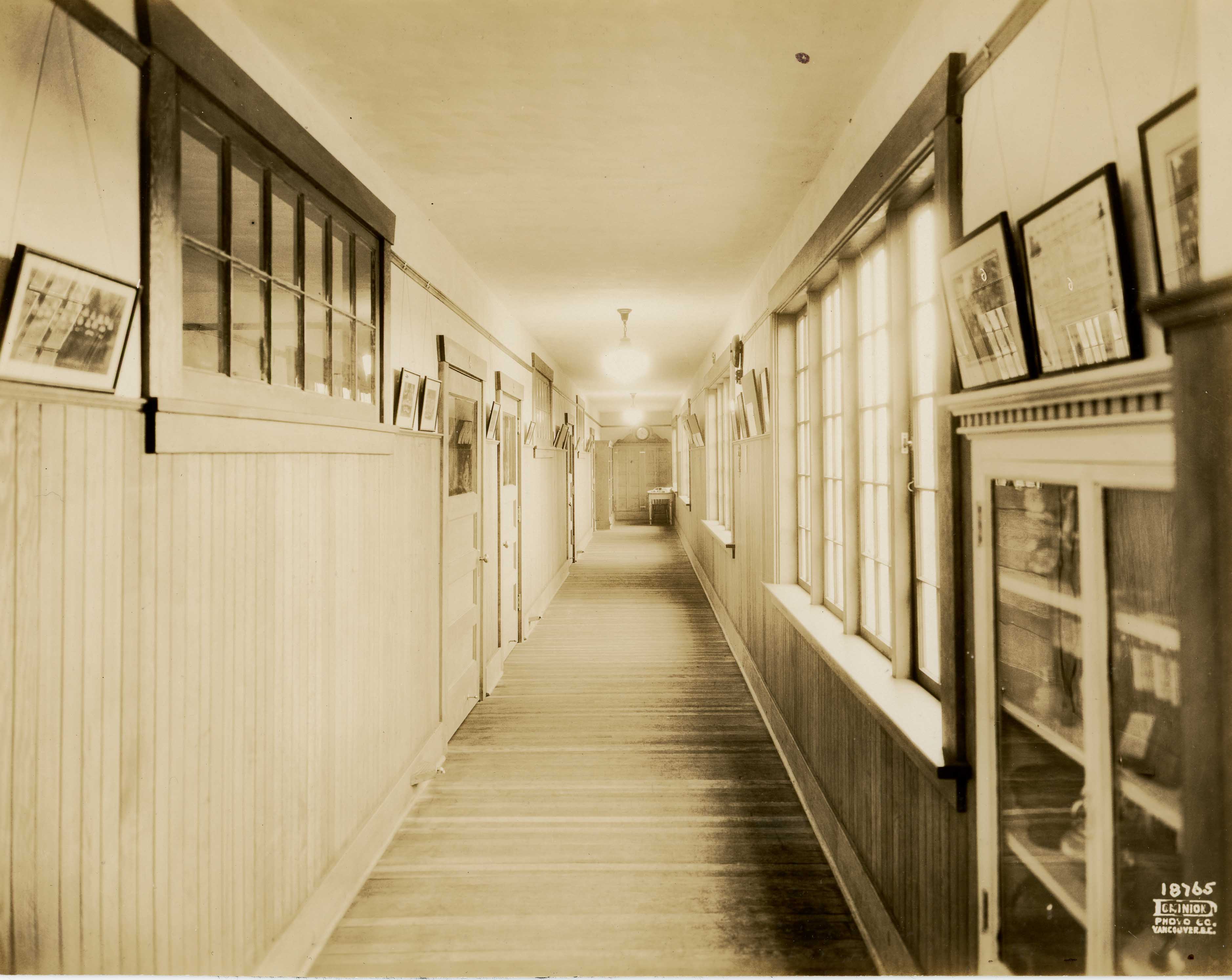 A hallway in the original farmhouse building in 1931